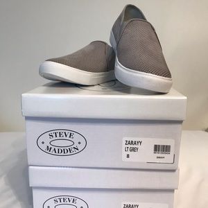 Steve Madden Grey Slip Ons
